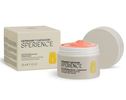 SPERIENCE MEDITERRANEAN ESCAPE POMEGRANATE ANTIOXIDANT BODY MOUSSE 100ML DESCRIPTIVE.webp