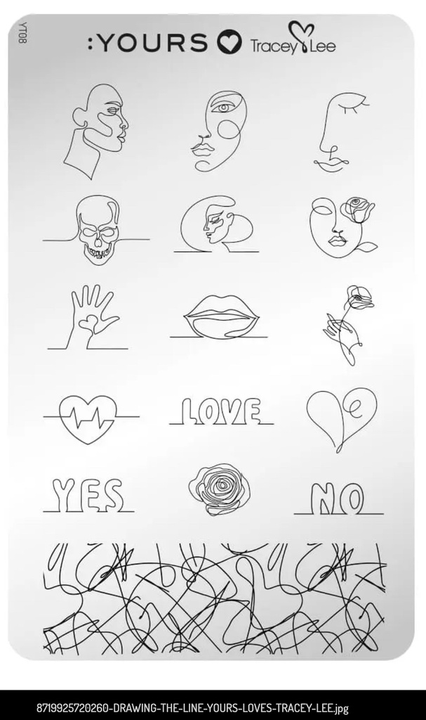 PLACA STAMPING DRAWING THE LINE YLT08 (YOURS) CND