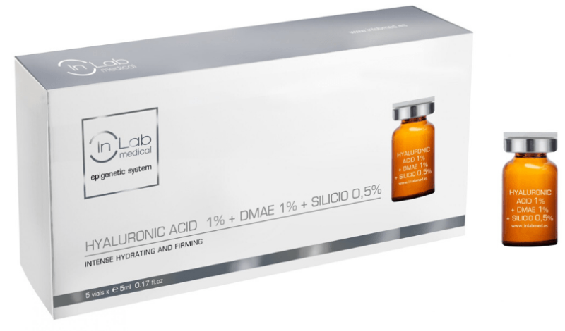 AMPOLLAS FACIALES PROF ÁCIDO HYALURÓNICO 1% DMAE 1% S 0.5%  5ml 5u INL