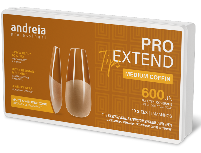 ANDREIA PRO EXTEND TIPS MEDIUM COFFIN 600UN