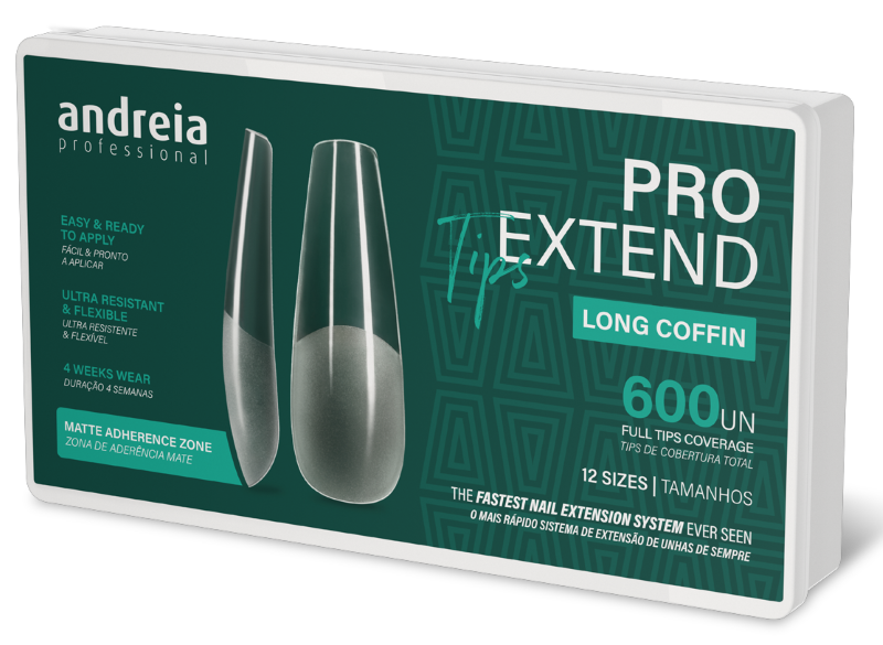 ANDREIA PRO EXTEND TIPS LONG COFFIN 600UN