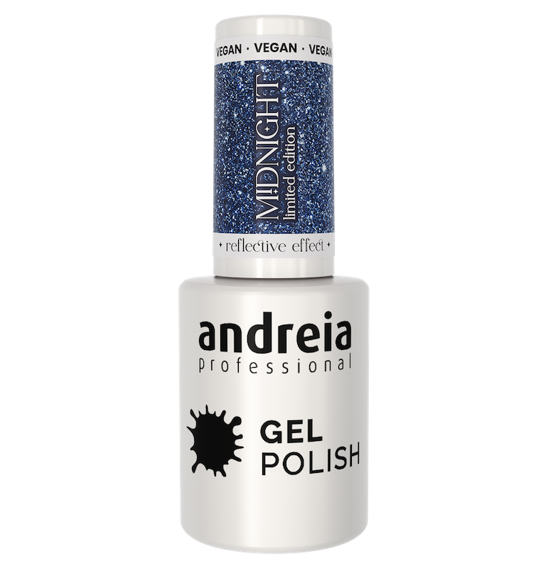 ANDREIA GEL POLISH MD1 - 10.5ML - MIDNIGHT - REFLECTIVE EFFECT ***