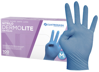 GUANTES NITRILO S/POLVO AZUL DERMOLITE T.XS 3.5gr (10) CUA