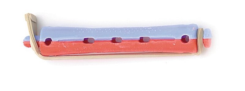BIGUDIS PLÁSTICO CORTO ROJO/AZUL 6cm10mm 12u SIN