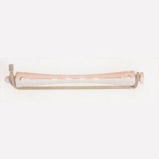 BIGUDIS PLÁSTICO BLANCO/ROSA CORTO 6cm 6,5mm 12u SIN