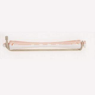 BIGUDIS PLÁSTICO BLANCO/ROSA 8cm 6,5mm 12u SIN