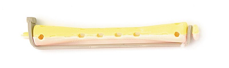BIGUDIS PLÁSTICO AMARILLO/ROSA 8cm 7mm 12u SIN