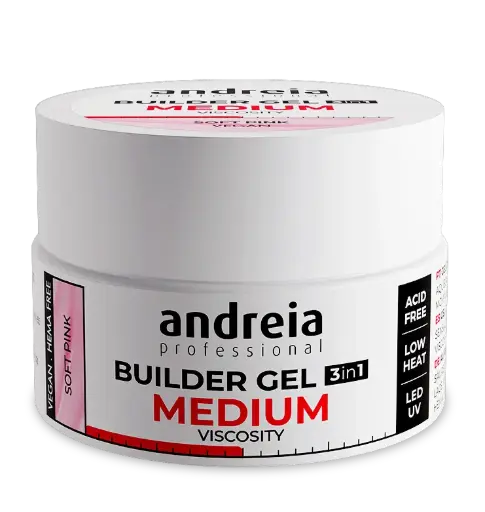 [0BGMVSP22] ANDREIA BUILDER GEL MEDIUM VISCOSITY SOFT PINK 22Gr