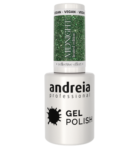 [0URCMD004                                                                                                                                       ] ANDREIA GEL POLISH MD4 - 10.5ML - MIDNIGHT - REFLECTIVE EFFECT
