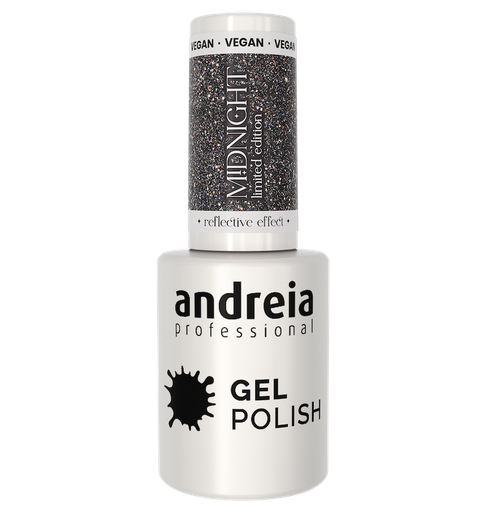 [0URCMD005                                                                                                                                       ] ANDREIA GEL POLISH MD5 - 10.5ML - MIDNIGHT - REFLECTIVE EFFECT