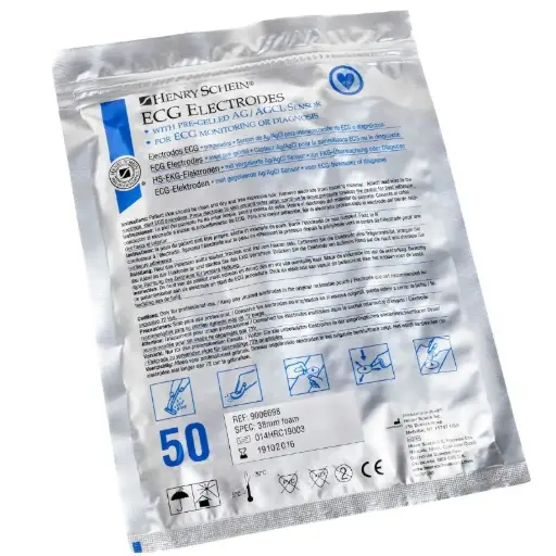 [ELECACC0001] ELECTRODOS DESECHABLES 38mm ECG 50un HENRY SCHEIN
