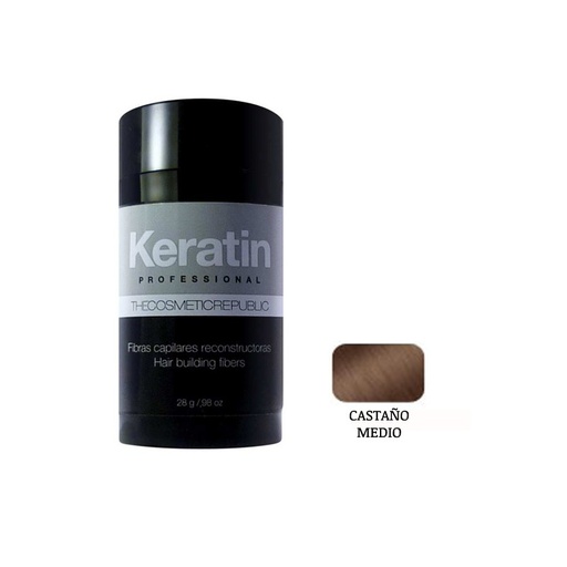[10700CASTMIG25] KERATIN PRO CASTAÑO MEDIO 25gr. (FIBRES KERATINA)THE