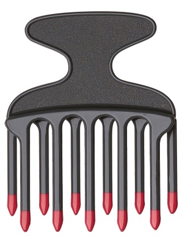 [1101N8418569] PEINE AFRO DOBLE DIENTES NEGRO/ROJO 12u  SIN